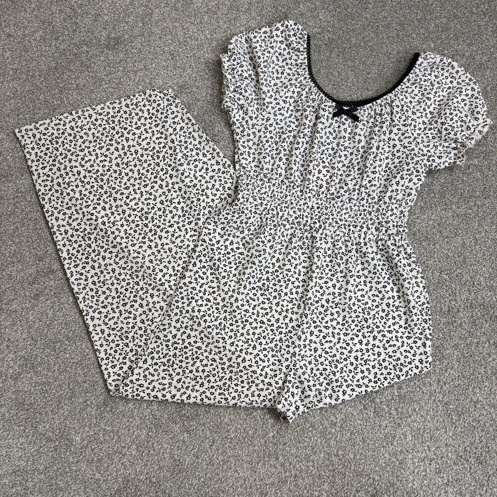 Love Squared Girls Jumpsuit Girls 16 White Floral Wide Leg Summer Girly Preppy